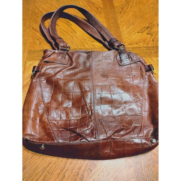 B Makowsky leather bag, super soft leather, animal print lining silver studs des - Picture 3 of 8